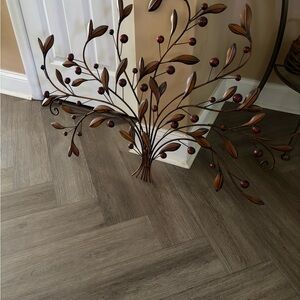 Decorative Metal Wall Art with Leaves and Berries
